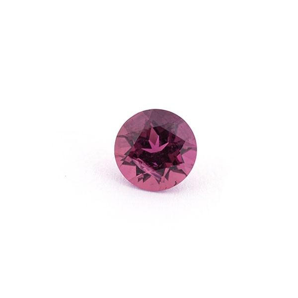 Tourmaline, dark pink, faceted, round, 7.5 mm