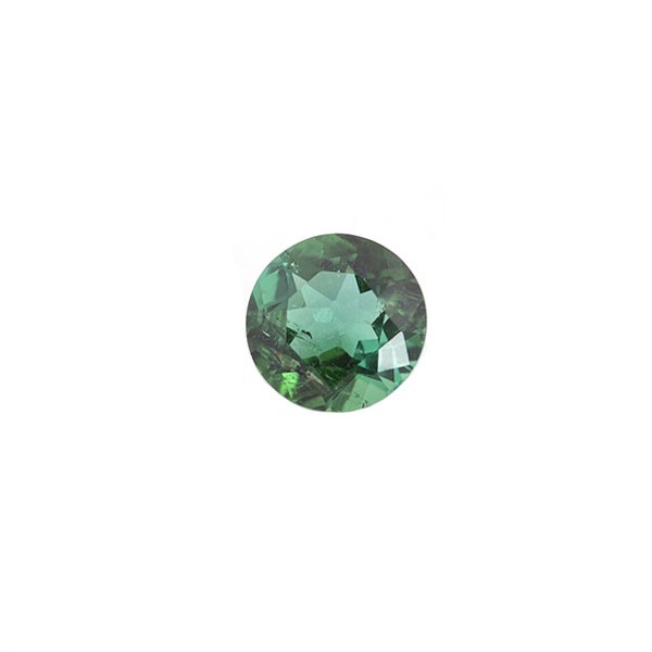 Tourmaline, green, faceted, round, 6 mm