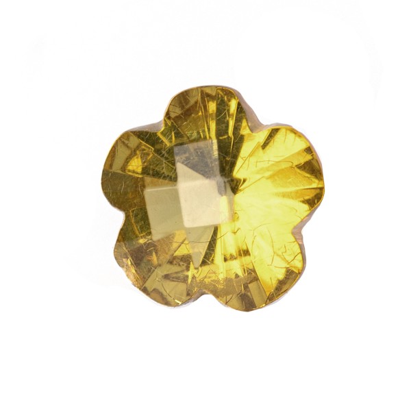 Amber, green, checker board, flower, faceted, 14mm
