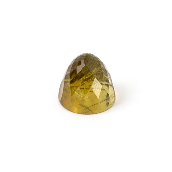 Tourmaline, yellow, cone, faceted, round, 11 mm