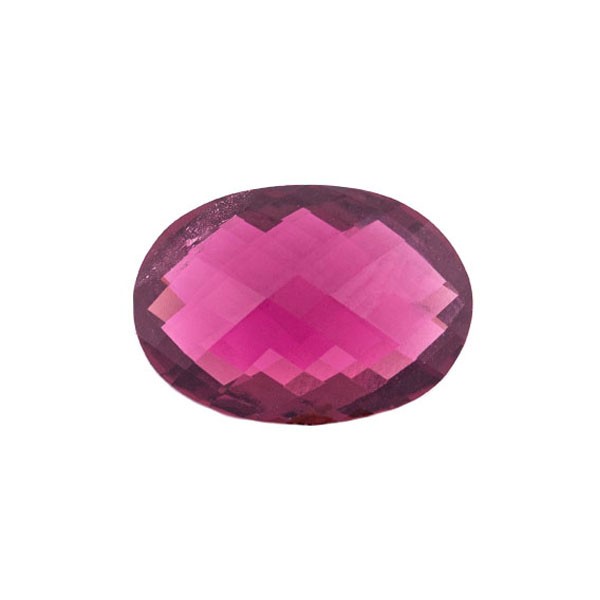 Tourmaline, pink, briolette, faceted, oval, 14x10 mm