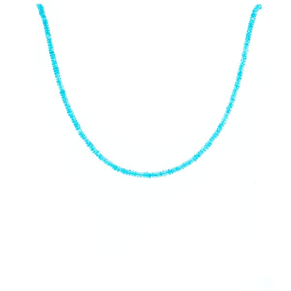 Apatite, strand, turquoise, rondelle beads, smooth, Ø 3 mm