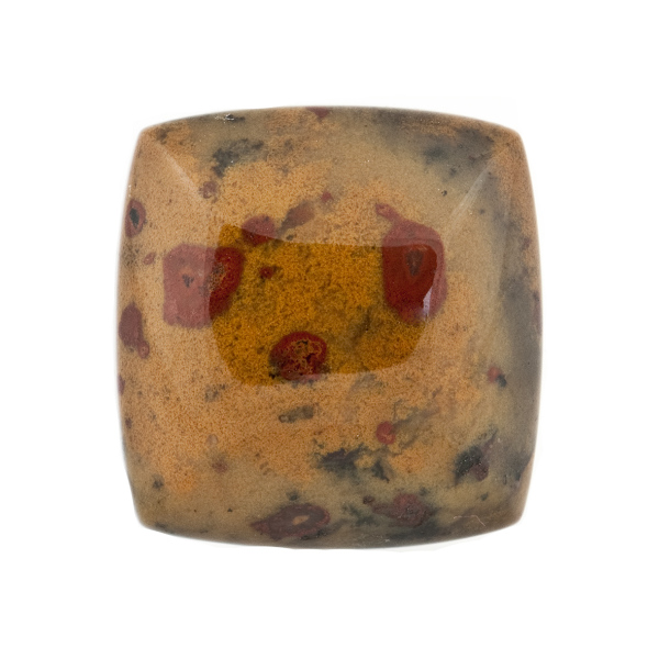Ocean jasper, multicolored, lentil cut, antique shape, 18 x 18 mm