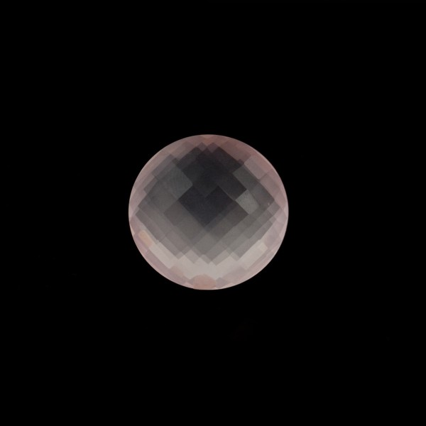 Rose quartz, pink, faceted briolette, round, 10 mm