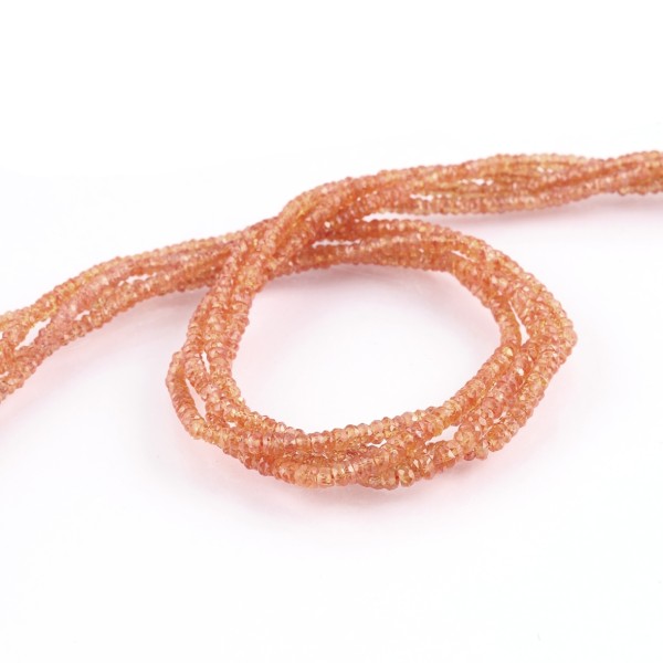 Mandarin garnet, strand, orange, rondelle beads, faceted, Ø 2.5-3.5mm
