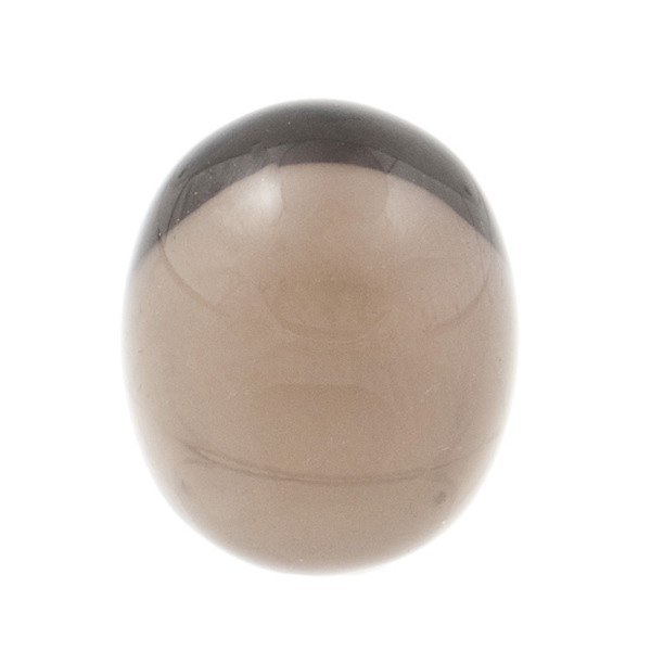 Smoky quartz, medium brown, olive shape, smooth, 21 x 15 mm