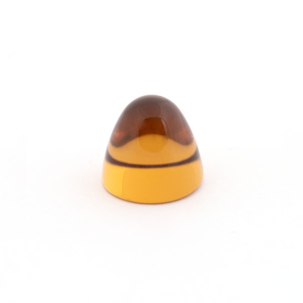 Cognac quartz, lemon, cone, smooth, round, 8 mm