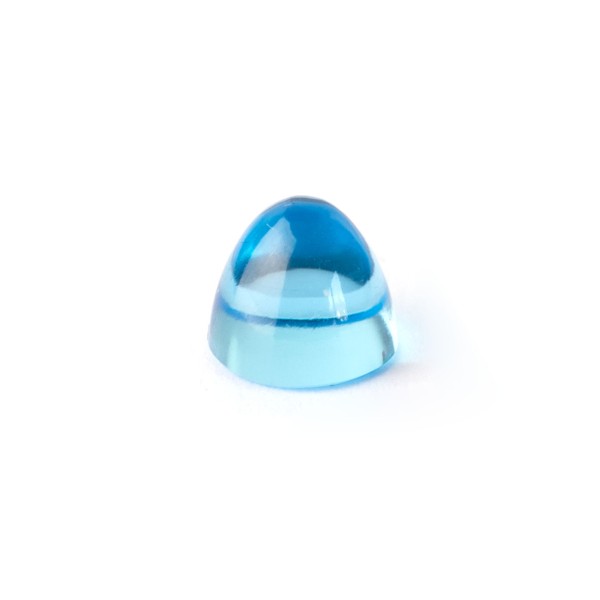 Blue topaz, swiss blue, intensive, cone, smooth, oval, 8x7mm