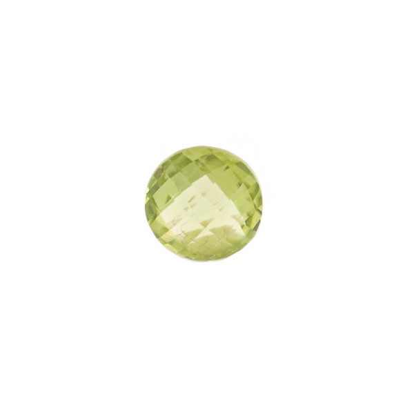 Peridot, green, briolette, faceted, round, 8 mm