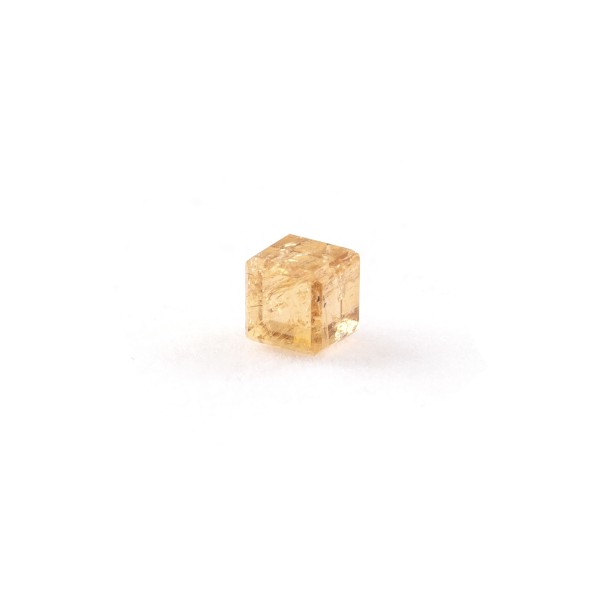 Imperial topaz, yellow, cube, smooth, 4x4mm