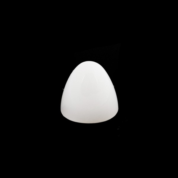 Cacholong, white, cone, faceted, round, 11 mm