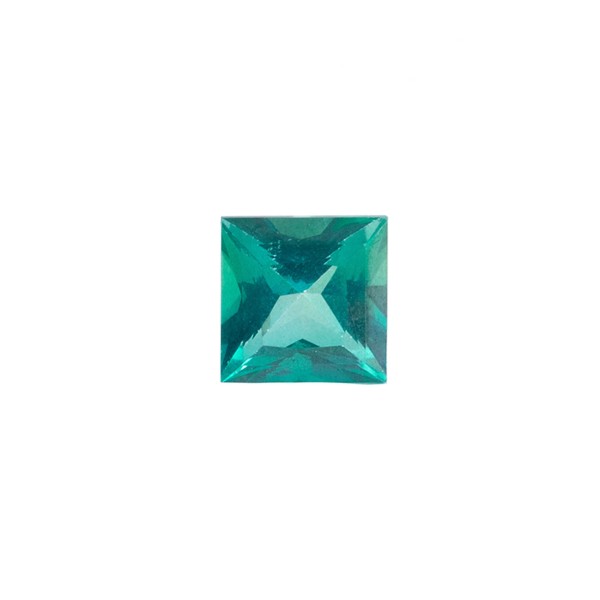 Topaz, blue-green, faceted, carré, 7x7mm