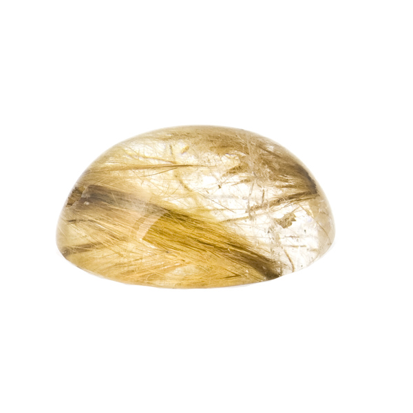 Rutilated quartz, golden needles, cabochon, oval, 20 x 15 mm