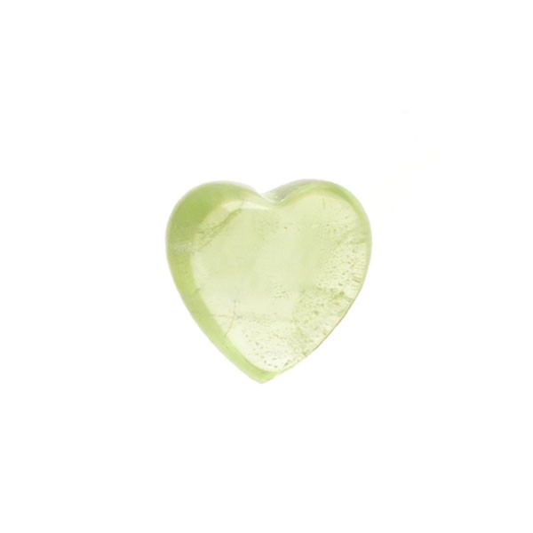 Peridot, green, smooth, lense, heart shape, 6x6 mm