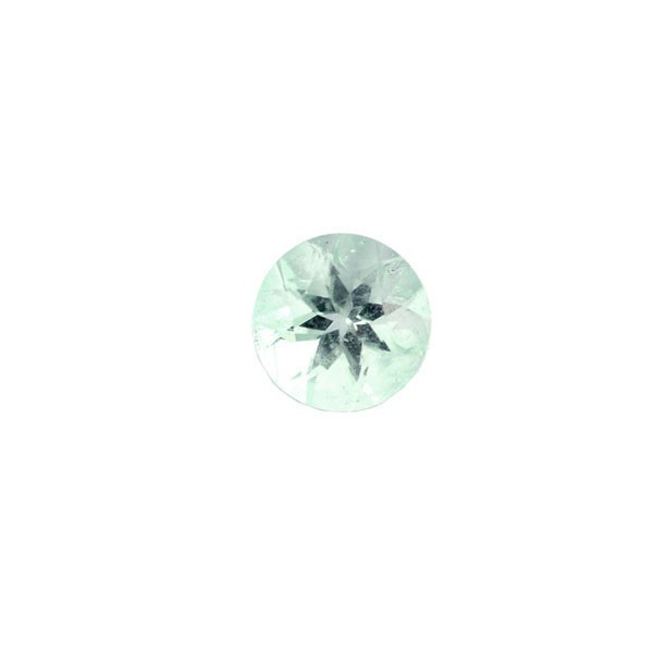 Tourmaline, light green, faceted, round, 7 mm