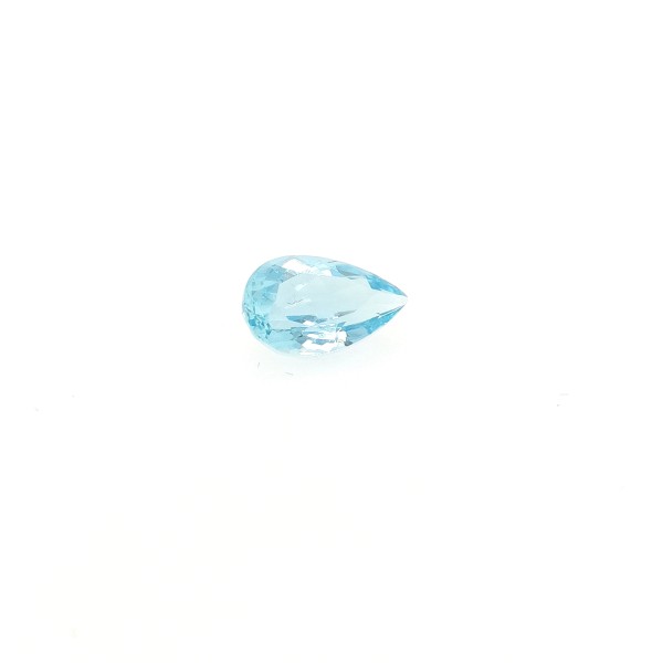Aquamarine, light blue, pearshape, fac., 14x9mm