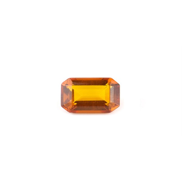 Natural amber, cognac-colored, faceted, octagonal, 8 x 6 mm
