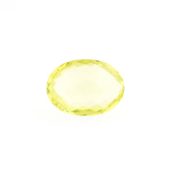 Lemon quartz, lemon, faceted briolette, oval, 12 x 10 mm