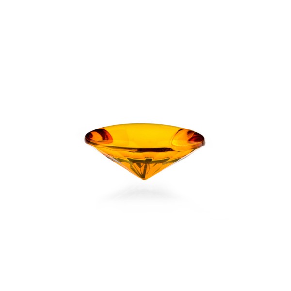 Amber, cognac-colored, buff top, concave, round, 13mm