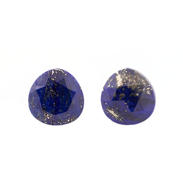 Lapis, blau, mit Pyrit, facettiert, Triangle, Birnenform, 13.5x13x6 mm