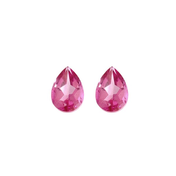 Topaz, pink, faceted, pear shape, 9x6mm