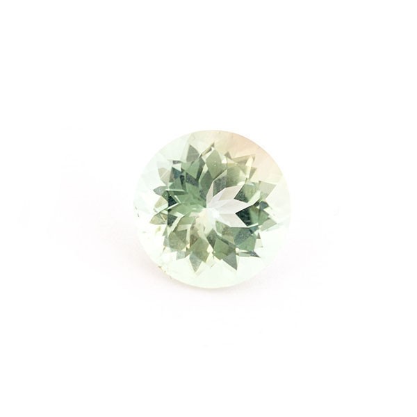 Tourmaline, light green, faceted, round, 13.5 mm