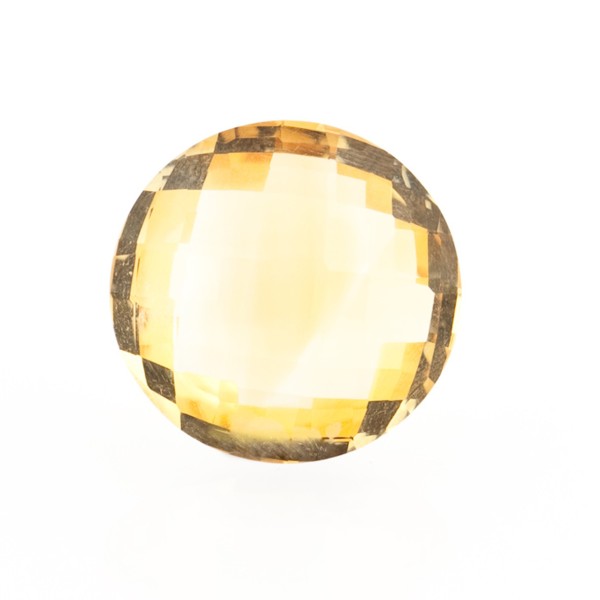 Citrine, golden color, faceted briolette, round, 14 mm