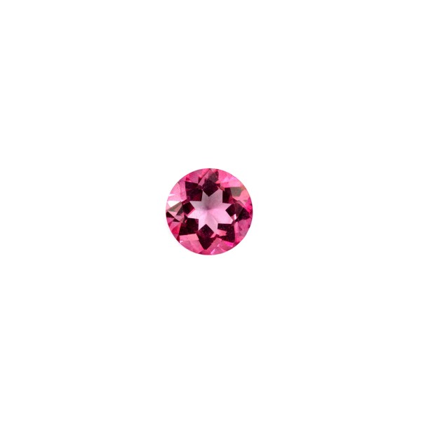 Topaz, pink, faceted, round, 5mm