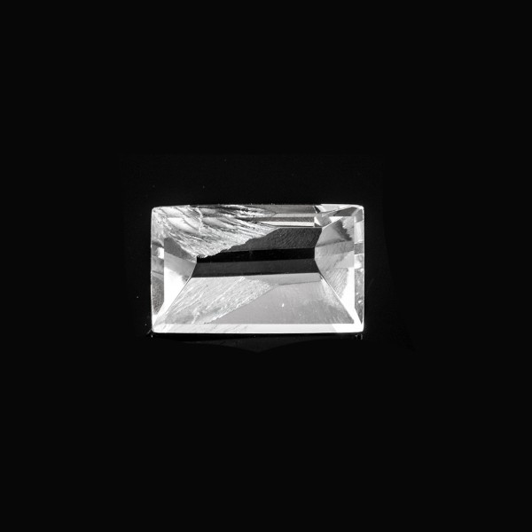 Bergkristall A, roh, transparent farblos, Spiegelschliff, Baguette, 20x12mm