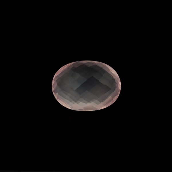 Rose quartz, pink, faceted briolette, oval, 10 x 8 mm