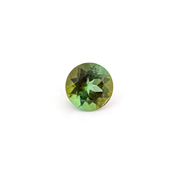 Tourmaline, green, faceted, round, 7 mm