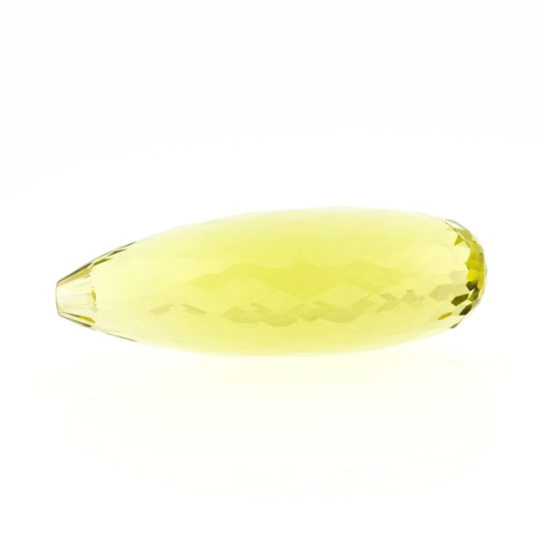 Lemon quartz, intense lemon, faceted teardrop, harlequine, 40 x 18 x 14 mm
