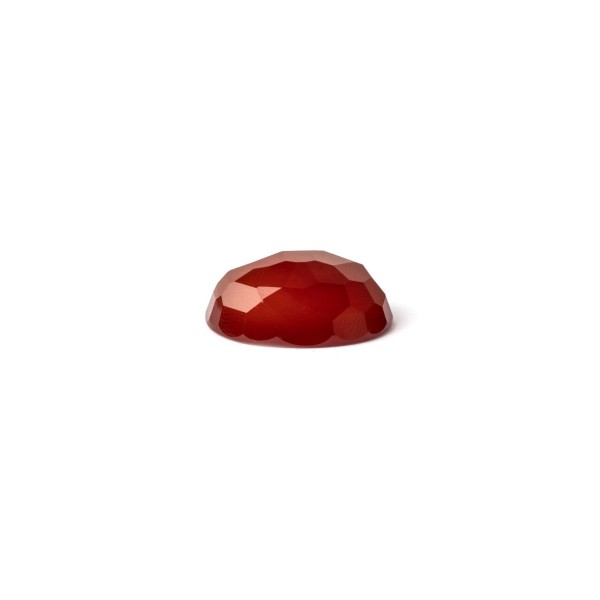 Carnelian, dyed, orange, faceted cabochon, oval, 20x15mm