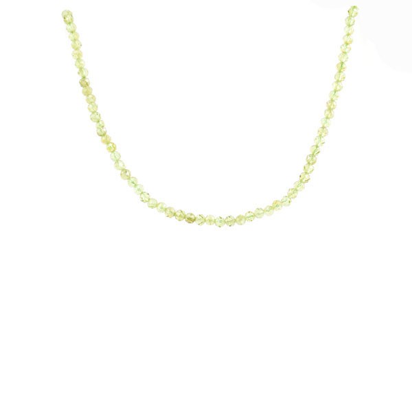 Peridot, strand, green, bead, faceted, Ø 4 mm