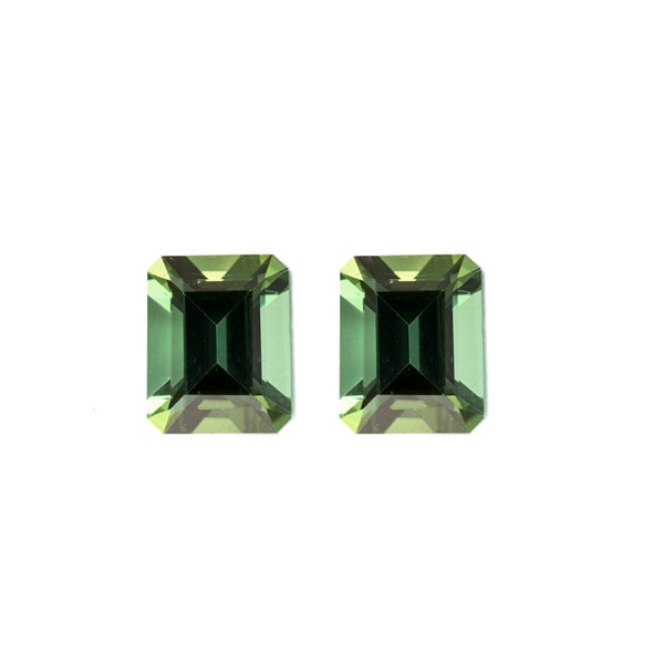 Tourmaline, green, octagon, faceted, 7.5x6 mm