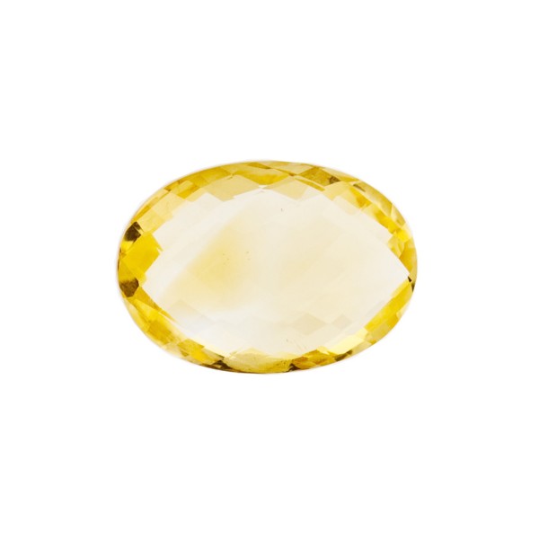 Citrine, golden color, faceted briolette, oval, 14 x 12 mm
