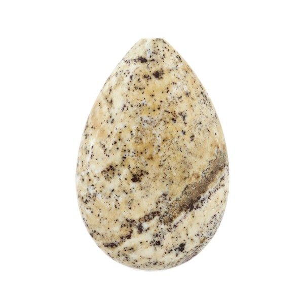 Jasper (Kalahari jasper), beige/brown, lentil cut, pear shape, 25 x 18 mm