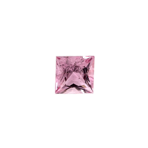 Tourmaline, pink light, faceted, carré, 5x5 mm
