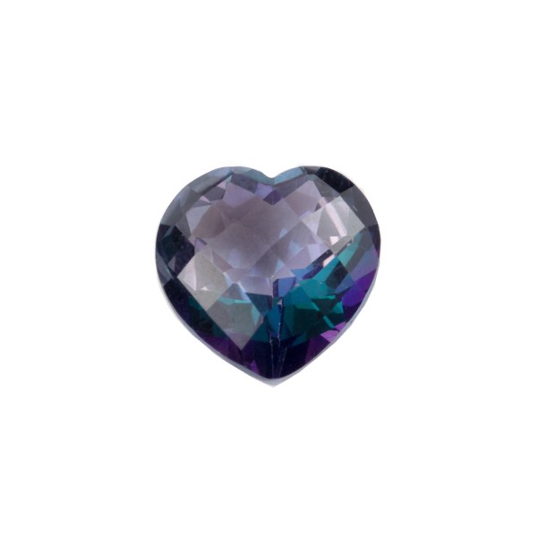 Topaz, tanzanite blue, faceted briolette, heart shape, 12x12 mm