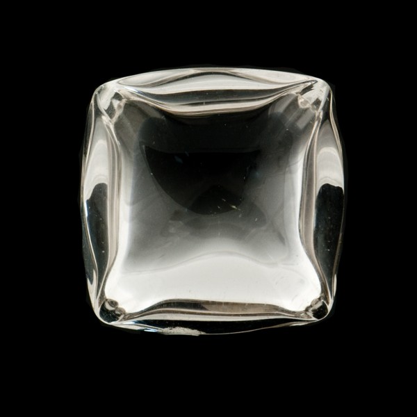 Rock crystal, transparent, colorless, lentil cut, antique shape, 18 x 18 mm