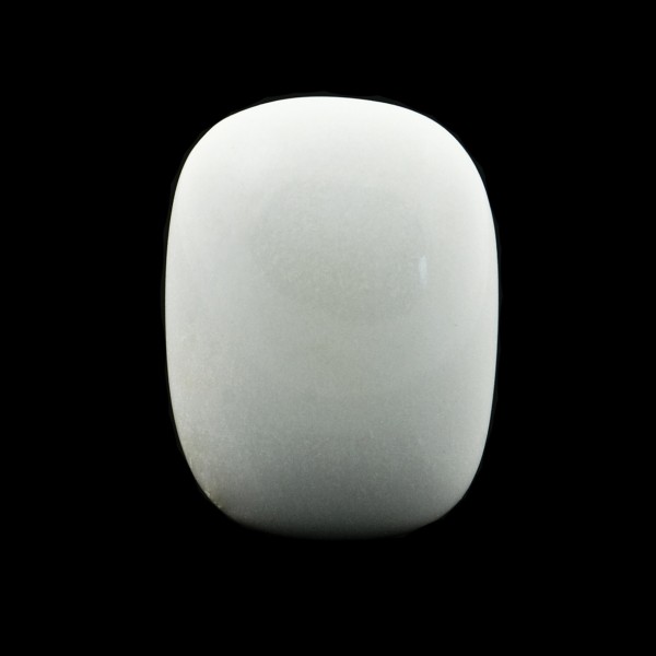Cacholong, white, lense, antique shape, 23 x 18 mm