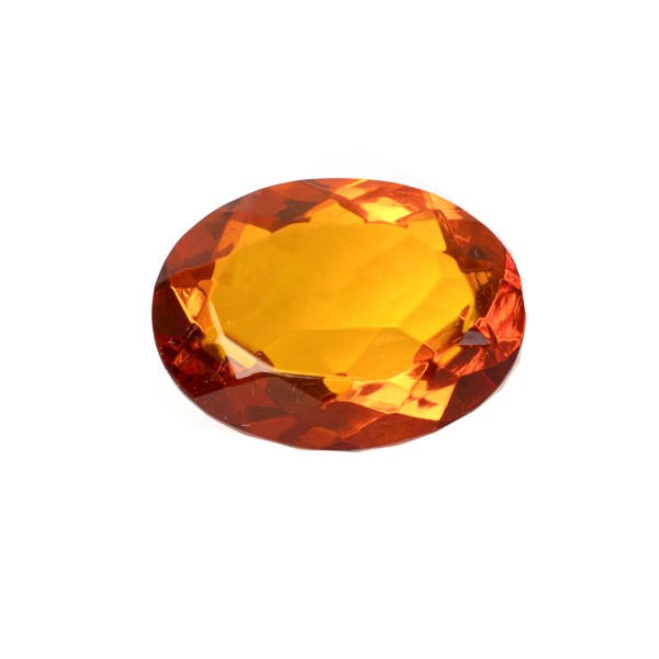 Amber, cognac-colored, oval, faceted, 18x13mm