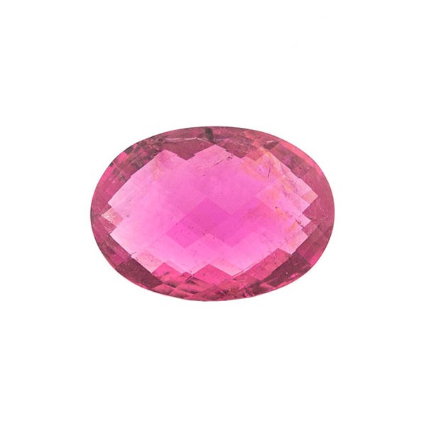 Tourmaline, pink, briolette, faceted, oval, 14x10 mm