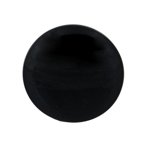 Onyx, black, lentil cut, round, 18 mm