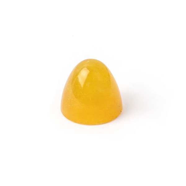 Jade, dyed, yellow, cone, smooth, round, 11 mm
