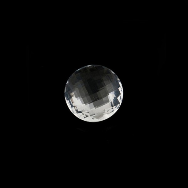 Rock crystal, transparent, colorless, faceted briolette, round, 8 mm
