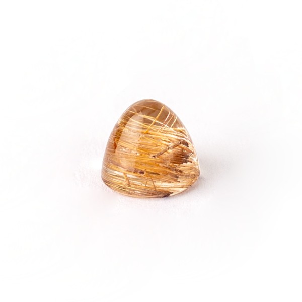 Rutilated quartz, golden needles, cone, smooth, round, 8mm