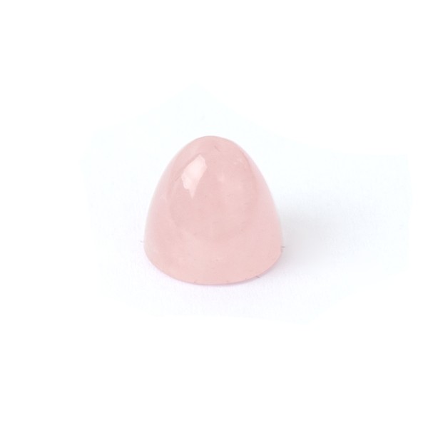 Rose quartz, rose, cloudy, cone, smooth, round, 11 mm