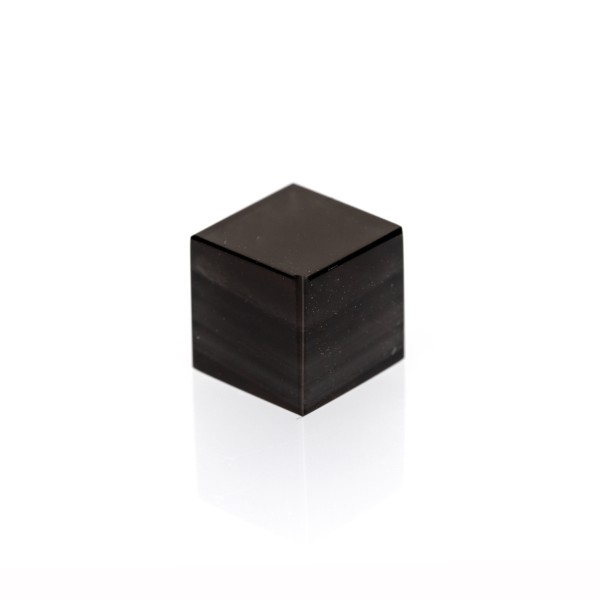 Obsidian, black, cube, smooth, 10x10mm