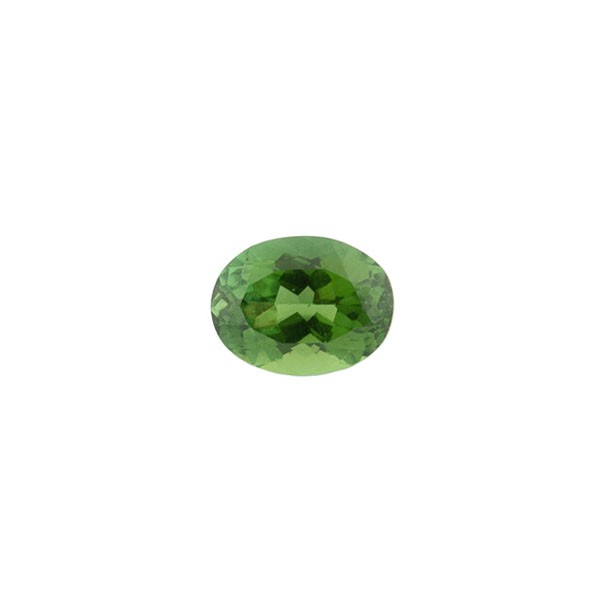 Tourmaline, green, faceted, oval, 8x6 mm